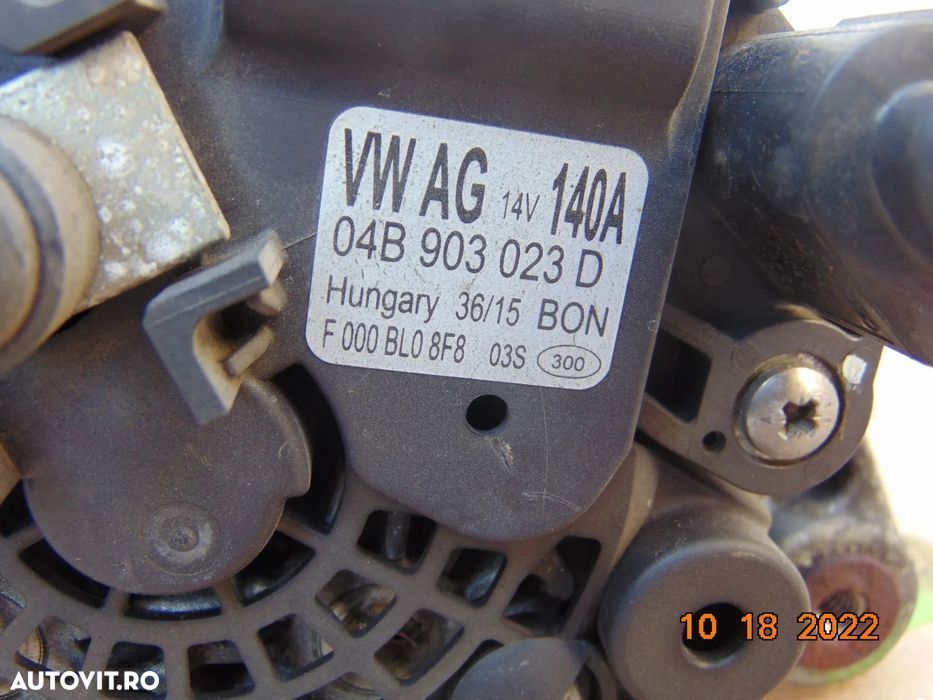Alternator VW Polo 6R 1.4tdi CUS Skoda fabia 3 Audi a1 seat ibiza tole - 2