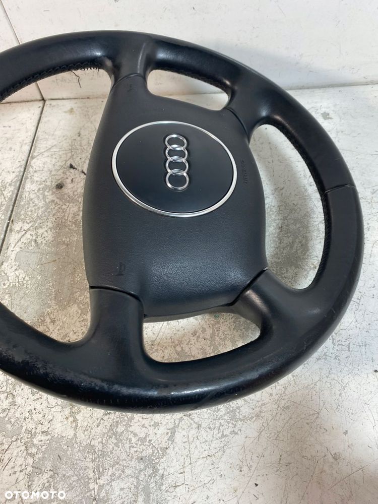 kierownica+poduszka audi a4 b6 4 ramienna czarna skóra - 6
