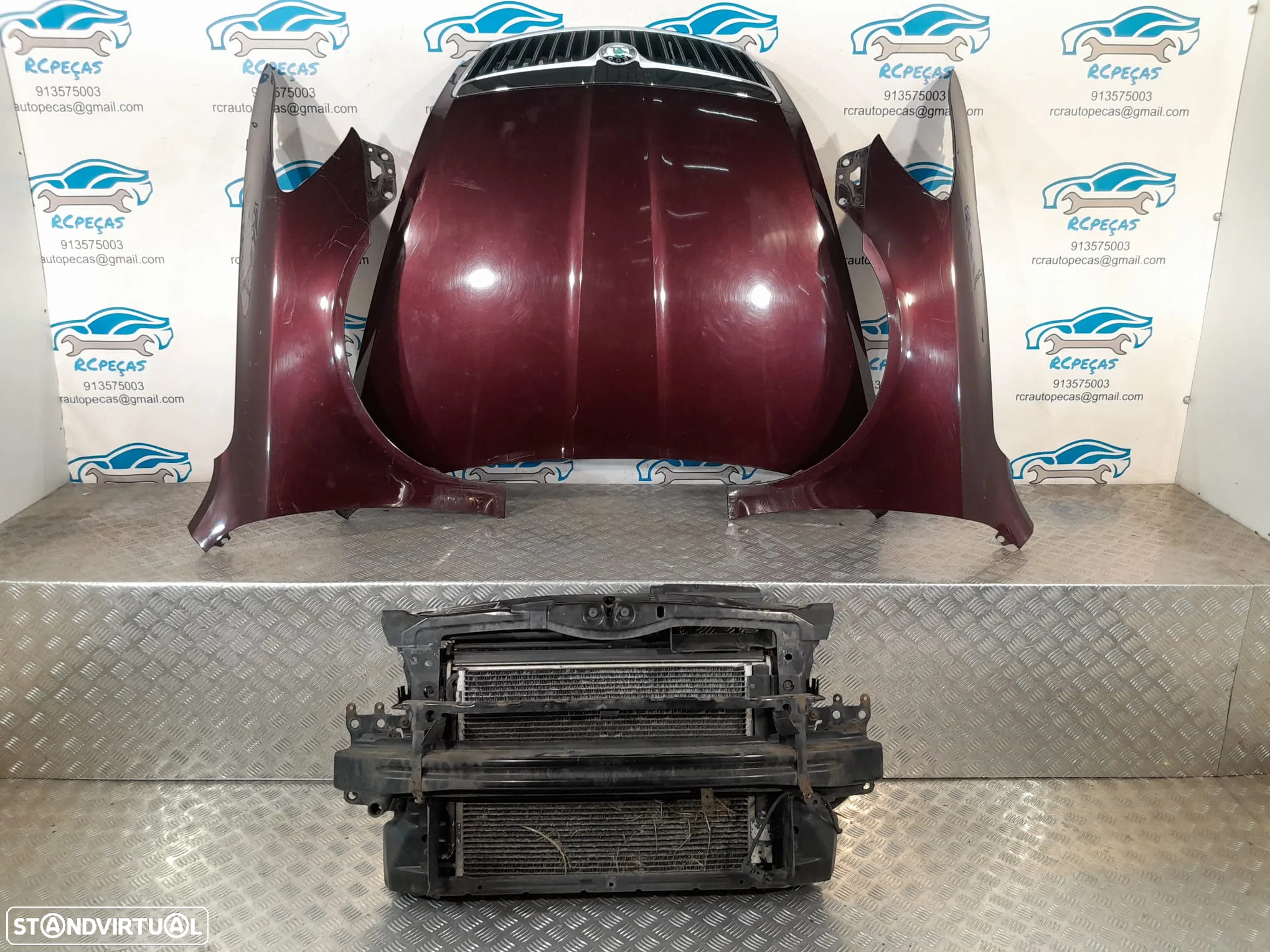 FRENTE COMPLETA SKODA OCTAVIA II 2 MK2 FACELIFT 1Z3 CAPOT PARACHOQUES GUARDA-LAMAS OTICAS RADIADOR VENTILADOR FRENTE FIBRA REFORÇO - 18