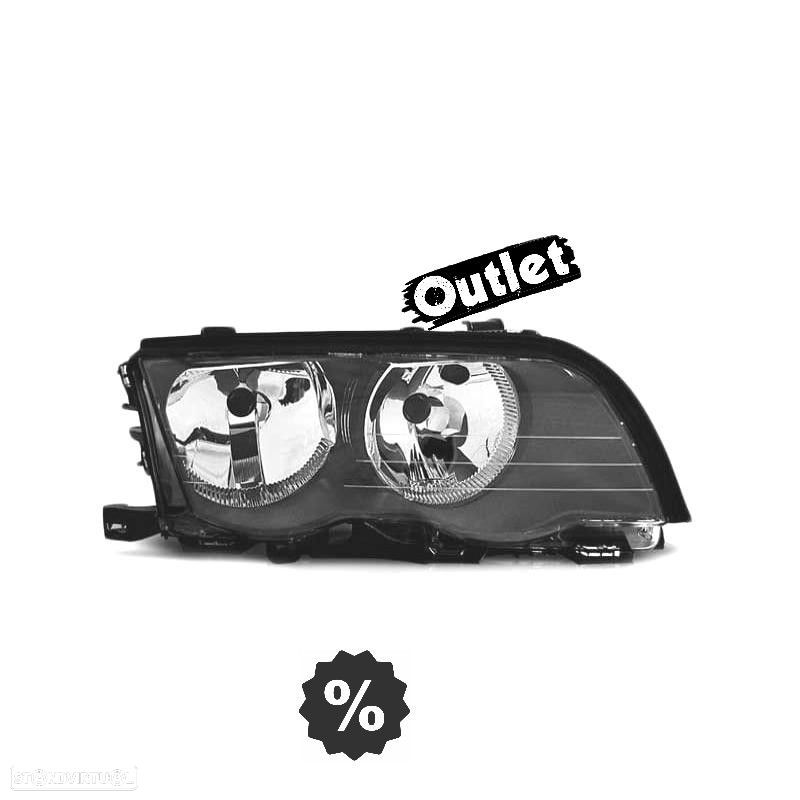 R010670C1 FAROL DIREITO PARA BMW SÉRIE 3 E46 4 PORTAS 98-01 FUNDO PRETO - 1
