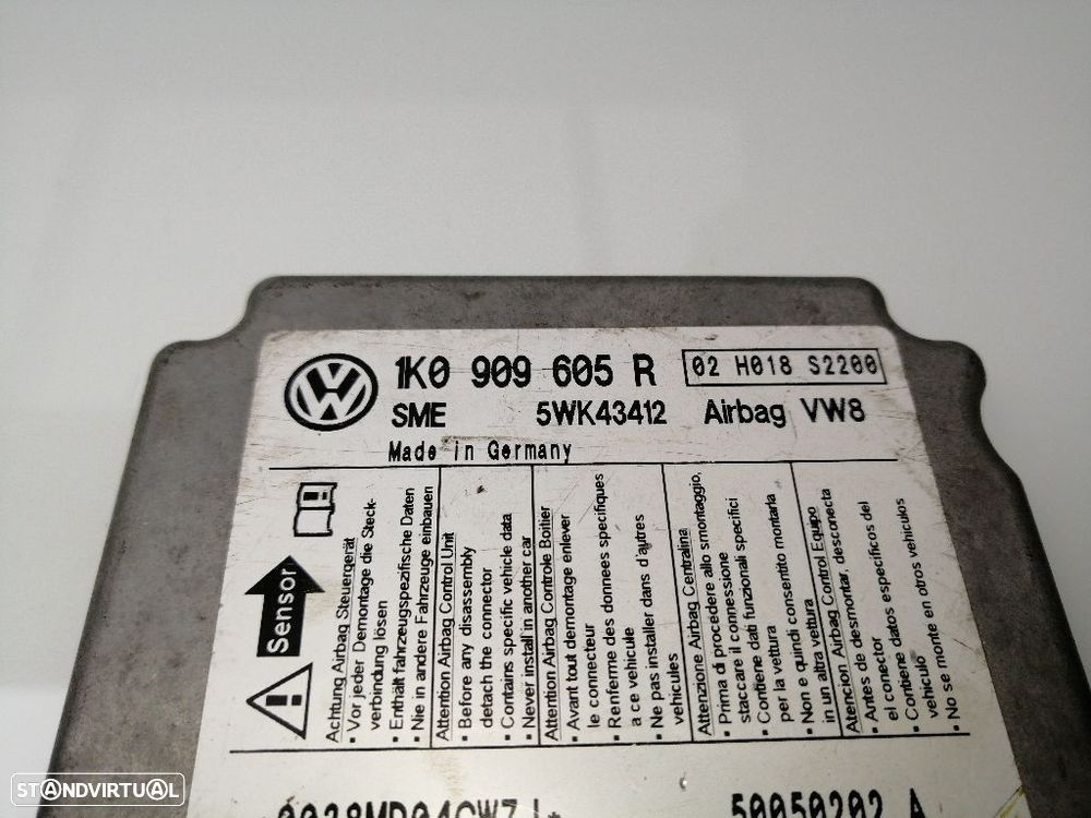 CENTRALINA AIRBAG VOLKSWAGEN GOLF V 2004 -1K0909605R 5WK43412 - 1