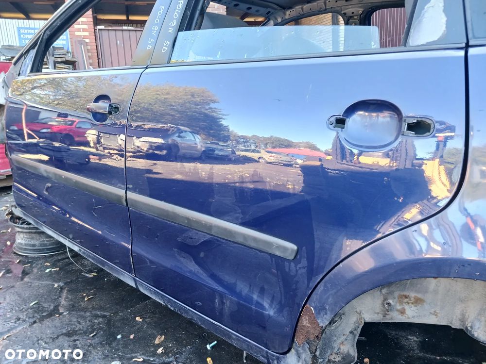 Drzwi lewe Volkswagen Polo IV 9N 01-09 kolor LD5Q niebieskie lewe przednie tylne lewy przód tył ZDROWE - 1