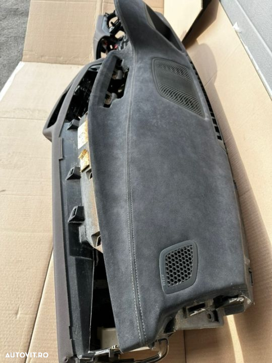 planșă bord recondiționată ( alacantara ) cu airbag pasager pentru bmw Seria 7 g11 g12 cu baza maro ( coniac ) 730d 2015 -2019 volan pe Stanga - 2