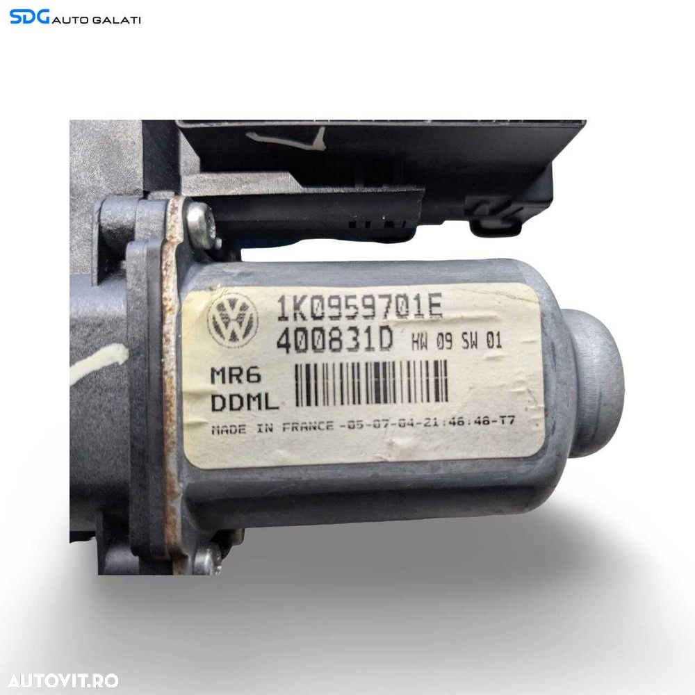 Motoras Macara Electrica pentru Geam Sticla Usa Portiera Stanga Fata Volkswagen Golf 5 2004 - 2008 Cod 1K0959701E 1K0959793C [L9928] - 2