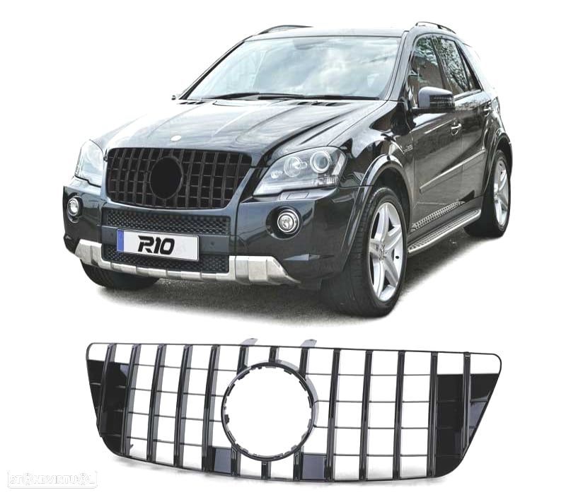 GRELHA FRONTAL MERCEDES M ML W164 08-11 LOOK AMG PRETO BRILHANTE - 1