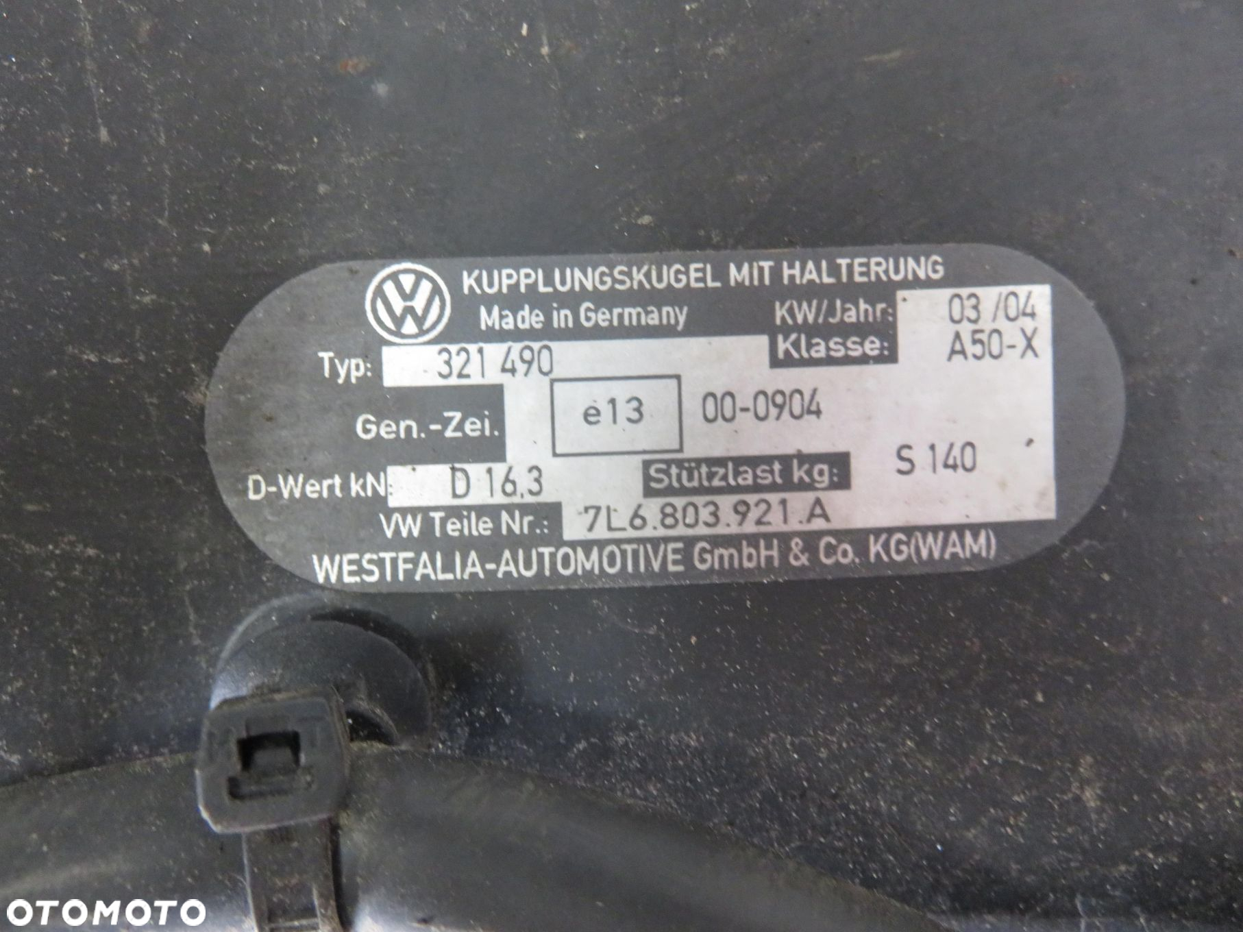 HAK VW TOUAREG (7LA, 7L6, 7L7) SUV 7L6803921A - 9