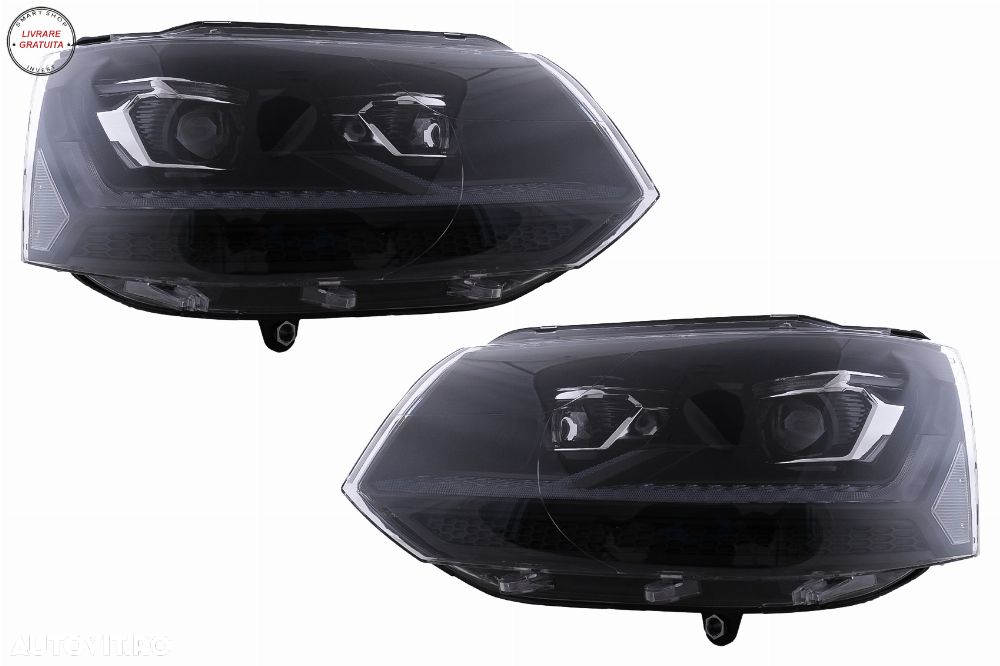 Faruri Full LED VW Transporter Caravelle Multivan T5 Facelift (2010-2015) Negru- livrare gratuita - 2