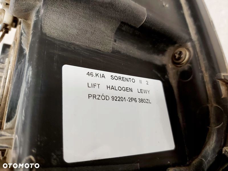KIA SORENTO 2 II HALOGEN LEWY PRZÓD PRZEDNI LAMPA PRZECIWMGIELNA ŚWIATŁO - 5