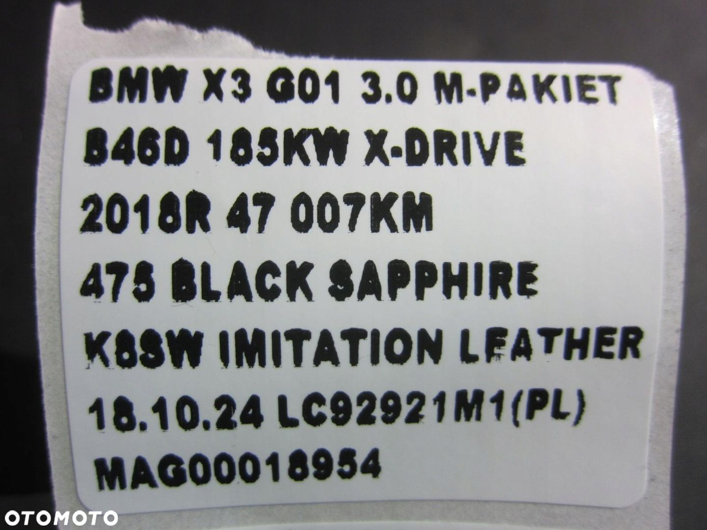 BMW X3 G01 X4 DESKA ROZDZIELCZA KONSOLA CZARNA KOKPIT 7937954 51457937954 - 12