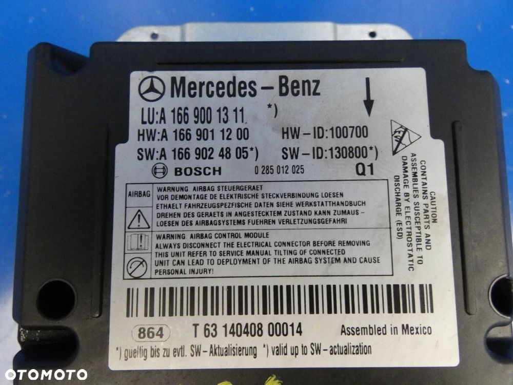 MERCEDES ML W166 GLE MODUŁ STEROWNIK SENSOR PODUSZEK AIR BAG - 2