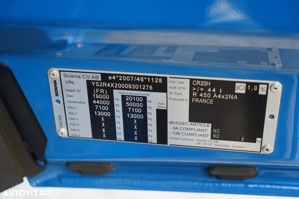 Scania R 450 / RETARDER / FULL ADR / I-PARK COOL / JANTE DIN ALIAJ / 2022 - 36