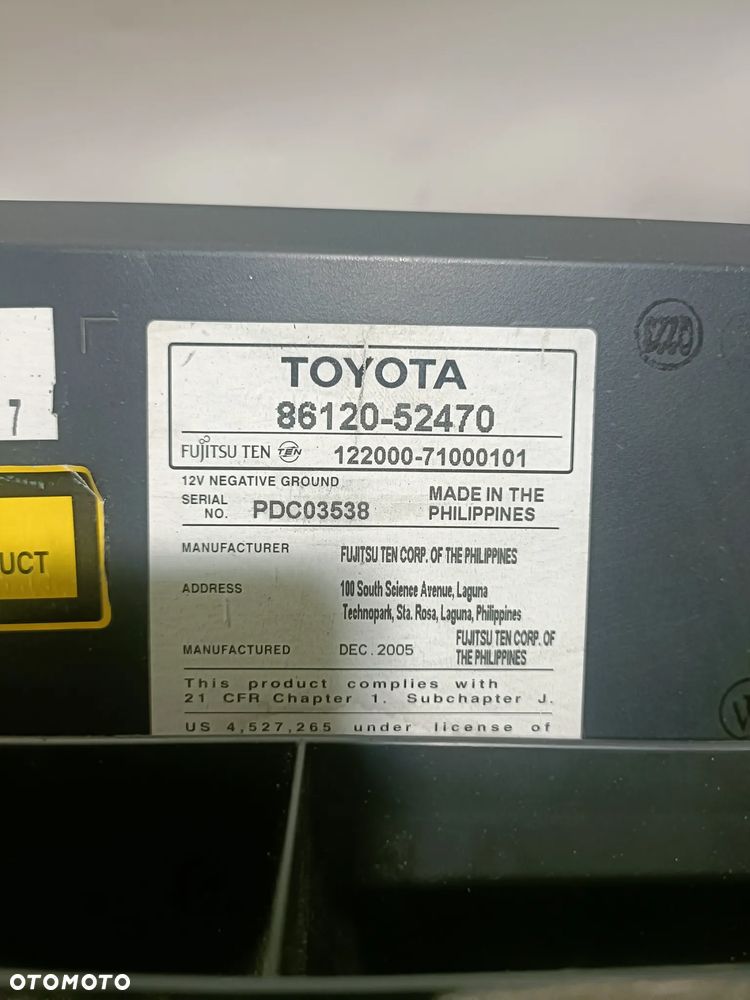 TOYOTA YARIS II 05-11 radioodtwarzacz radioodbiornik radio 8612052470 * - 8