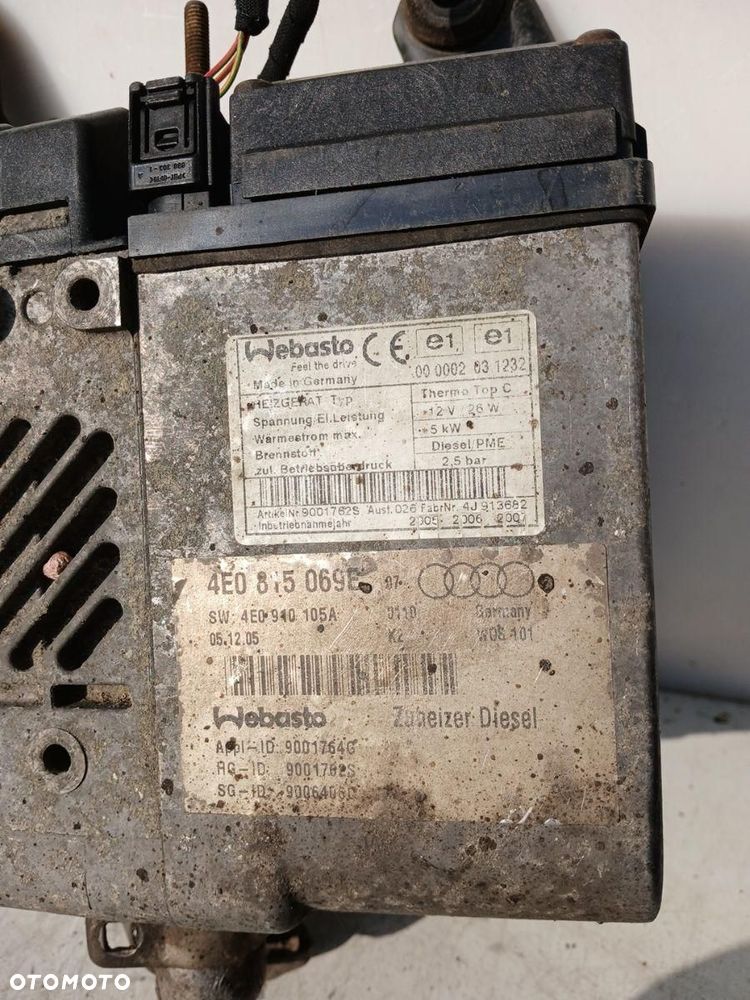 WEBASTO OGRZEWANIE POSTOJOWE MOKRE AUDI A8 D3 LIFT 4E0815069E 4E0910105A - 2