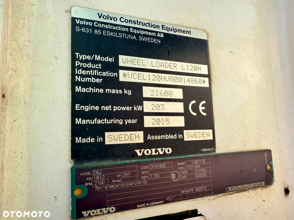 Volvo L120H ładowarka kołowa WAGA z WYDRUKIEM Pfreundt. 3 sztuki L120 - 13