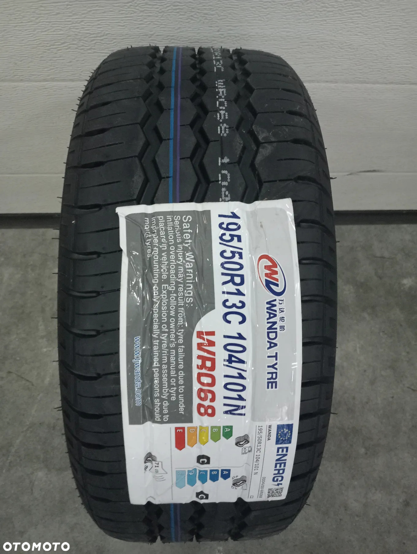 KOŁO 195/50 R13C WANDA 5x112 FELGA ALUMIOWA CZARNA MAT PRZYCZEPA OPONA - 7