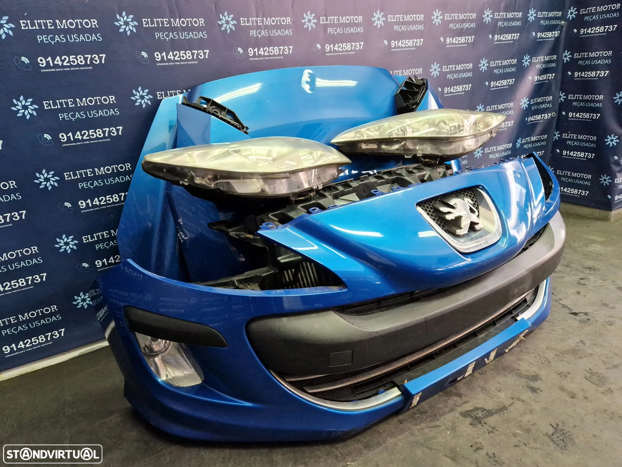 Frente completa usada PEUGEOT 308 1.6 HDI capot parachoques guardalamas oticas radiador - 2