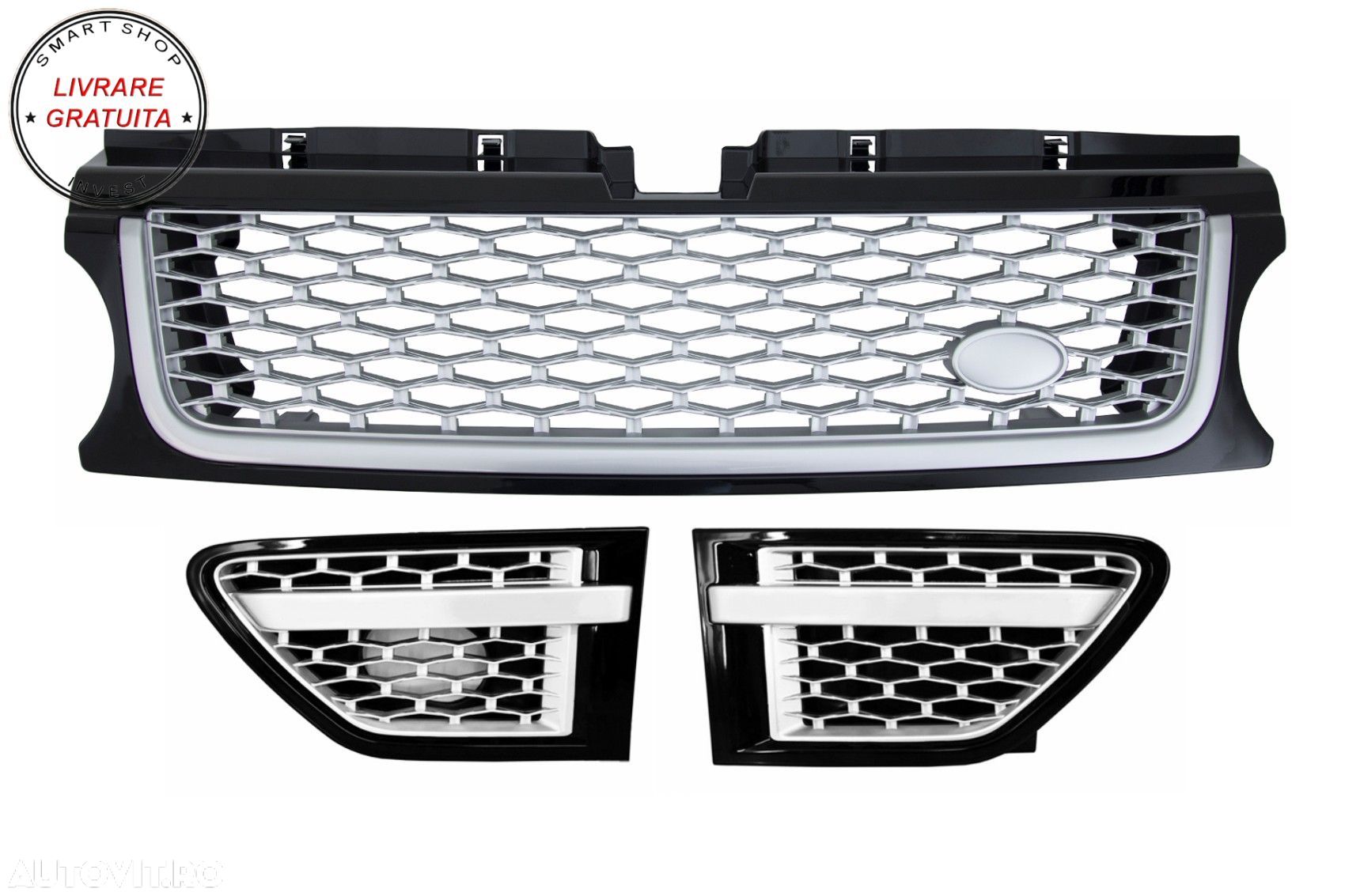 Ansamblu Grila Centrala si Grile Laterale Land Range Rover Sport L320 Facelift (20- livrare gratuita - 1