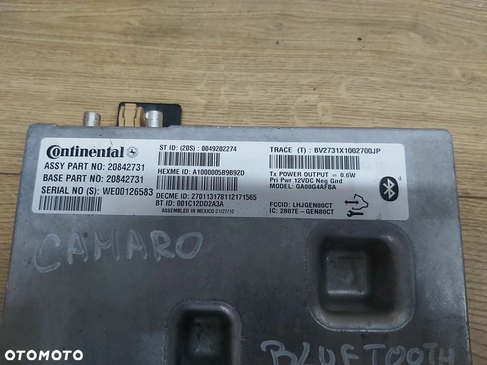 Chevrolet CAMARO V SS 6,2 v8 moduł sterownik BLUETOOTH 20842731 10-14r - 2