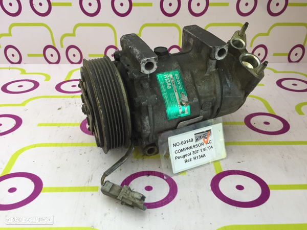 Compressor AC Peugeot 307 1.6HDi 100cv de 2004 - Ref: R134A - NO60149