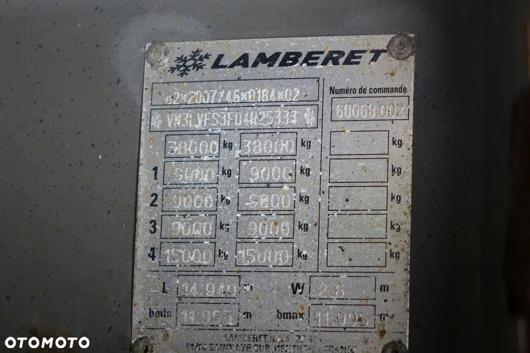 Lamberet CHŁODNIA / THERMO KING SLXe SPECTRUM 250  / BITEMPERATURA / DOPPELSTOCK / OSIE SAF / KOSZ NA KOŁO ZAPASOWE / WINDA ZAŁADUNKOWA - 34