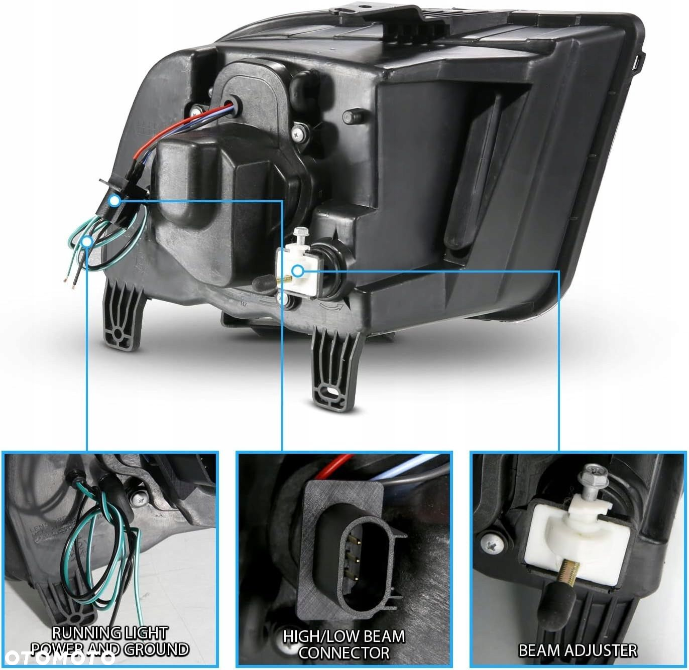 Reflektor Lampa kpl Led Neon Tuning Black Czarne Ford Mustang V 5 2004-2009 - 9