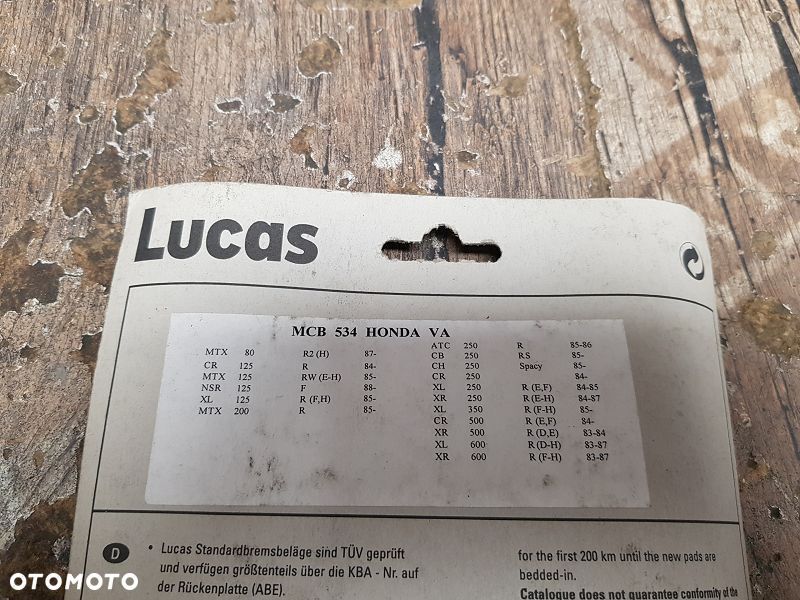 Klocki hamulcowe Lucas MCB 534 Honda MTX 80 / XL 125 R / CR 125 R / XL 600 R - 4