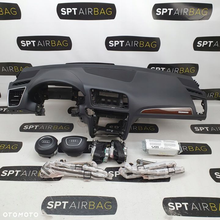 AUDI Q5 8R LIFT DESKA ROZDZIELCZA KONSOLA KOKPIT PULPIT PODUSZKI AIRBAG AIR BAG PASY KIT SET - 1