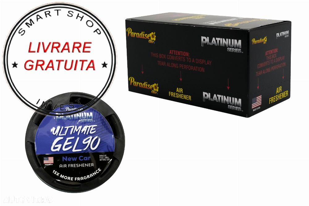 Paradise Fresh Air Ultimate Gel Odorizant Seria Platinum 4 Bucati New Car Black- livrare gratuita - 2