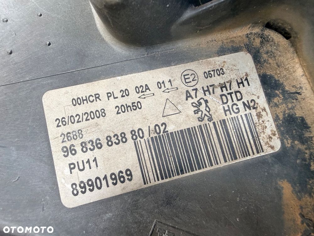 Lampa przednia PEUGEOT 207 SOCZEWKA PRAWA EUROPA ORYGINALNA VALEO - 3