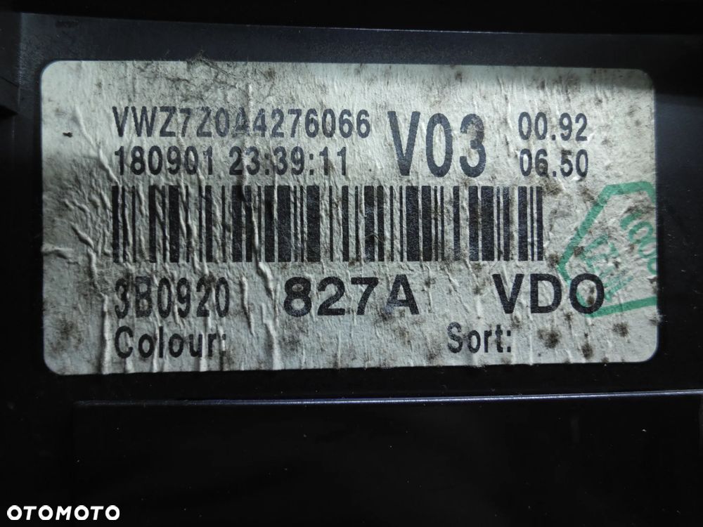 VW PASSAT B5 FL 1,9 TDI LICZNIK ZEGARY 3B0920827A  POSIADAM 3 SZT - 7