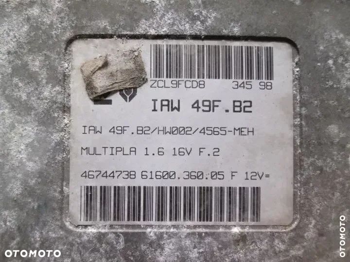 STEROWNIK FIAT MULTIPLA I 1.6 IAW49FB2 46744738 - 2