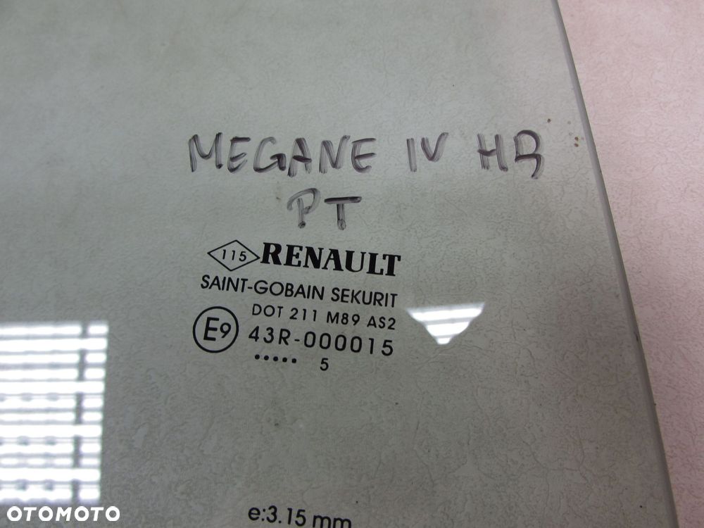 RENAULT MEGANE IV HB 15-24 SZYBA BOCZNA DRZWI TYL PRAWA - 4