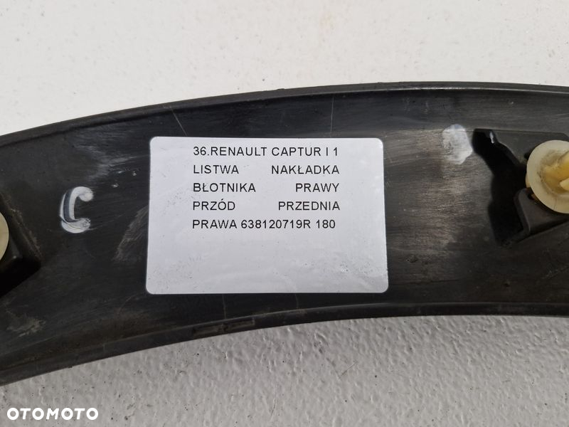 RENAULT CAPTUR I LISTWA NAKŁADKA BŁOTNIKA PRAWY PRZÓD PRAWA PRZEDNIA 638120719R - 11