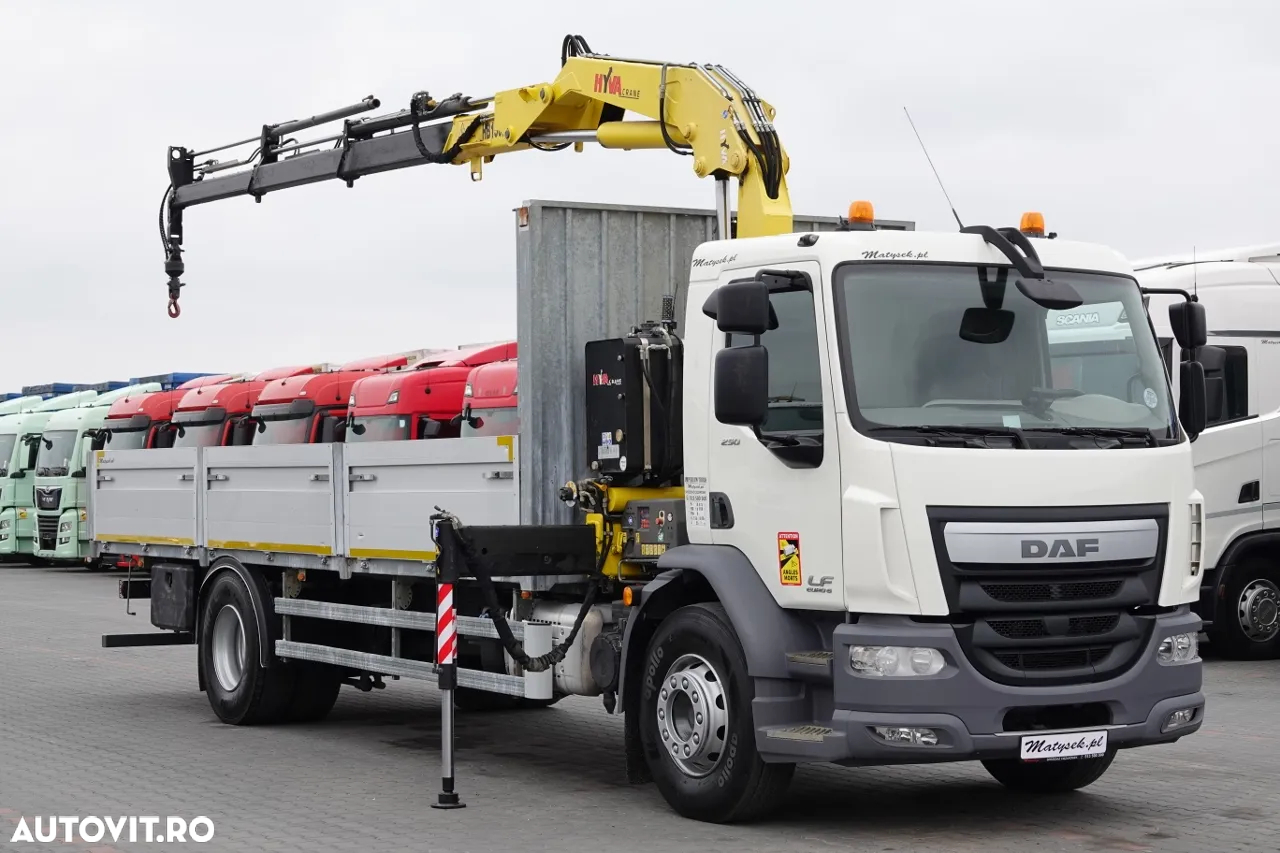 DAF LF 250 / 4X2 / CUTIE - 7.30 + HDS HYVA HB 150XE3 / RADIOCOMANDĂ / ROTATOR / CAPACITATE MAX: 5200 KG / EURO 6 - 4