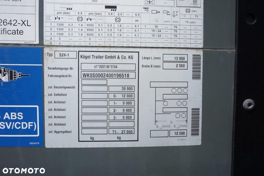 Kögel FIRANA 385/55 R 22,5 DACH PODNOSZONY SAF * 2016 * - 14