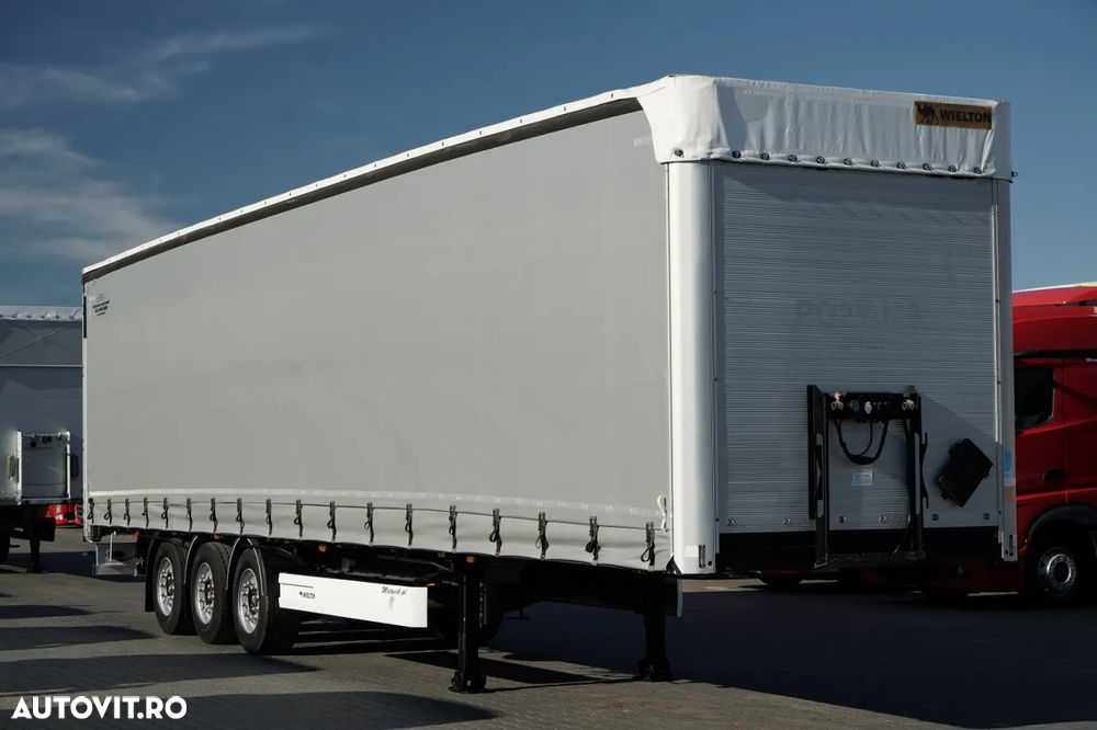 Wielton CORTINĂ STANDARD WIELTON / ACOPERIȘ LVT / SISTEM BDE - STALPINI CULISANTI / AXĂ RIDICABILĂ / PUȚIN FOLOSIT - 1