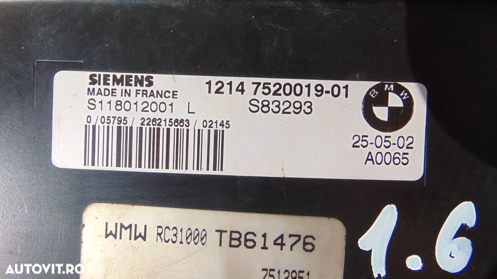 Calculator motor ECU Mini Cooper 1.6 benzina R50/R53 an 2001-2006 cod S118012001L - 5