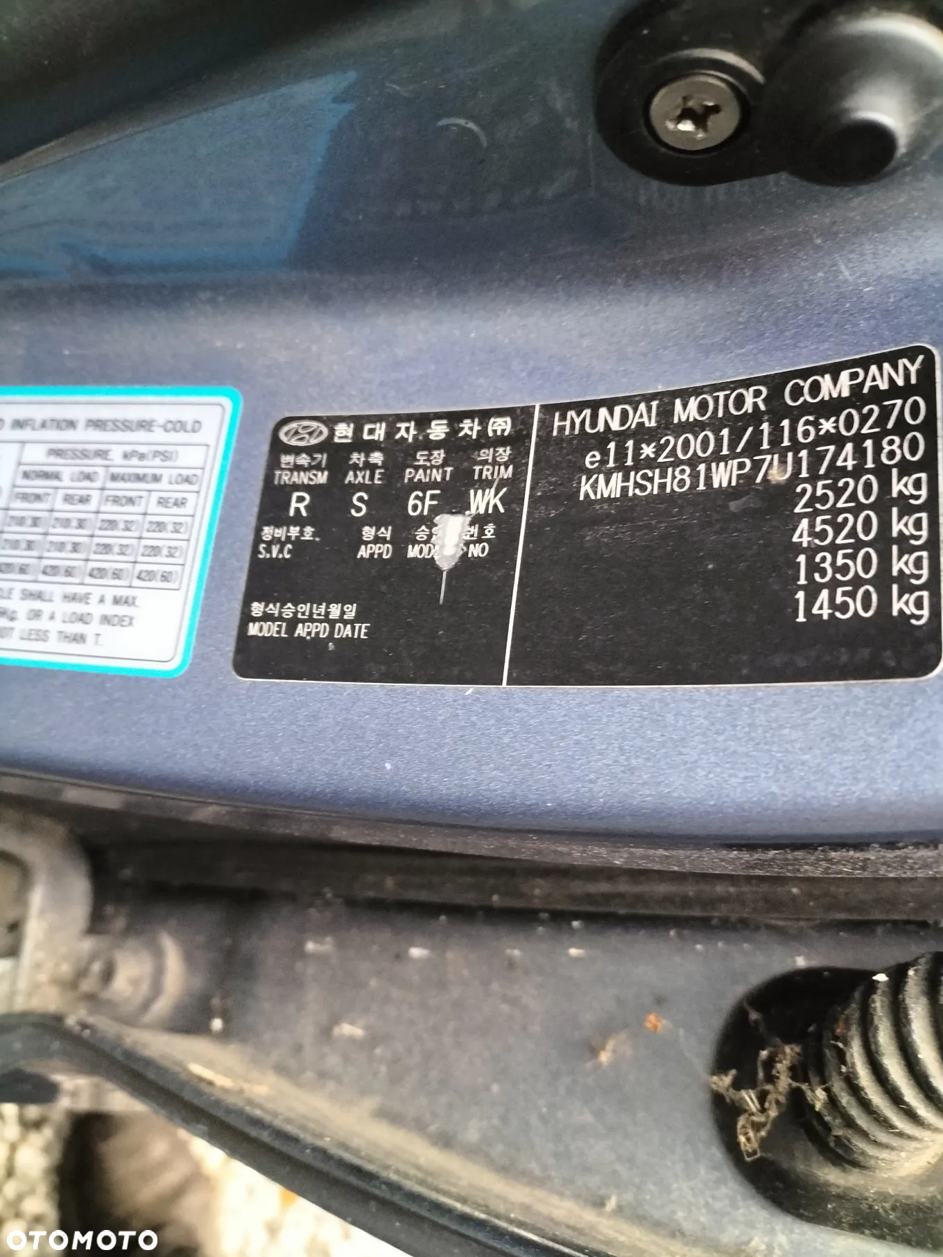 DRZWI PRAWE LEWE PRZÓD HYUNDAI SANTA FE II KOD LAK. 6F 00-06r - 11