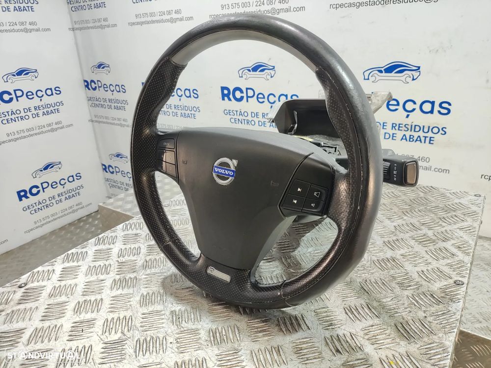 Volante completo em pele perfurada Volvo S40 Mk2 II Facelift R-Design multifunções - 2