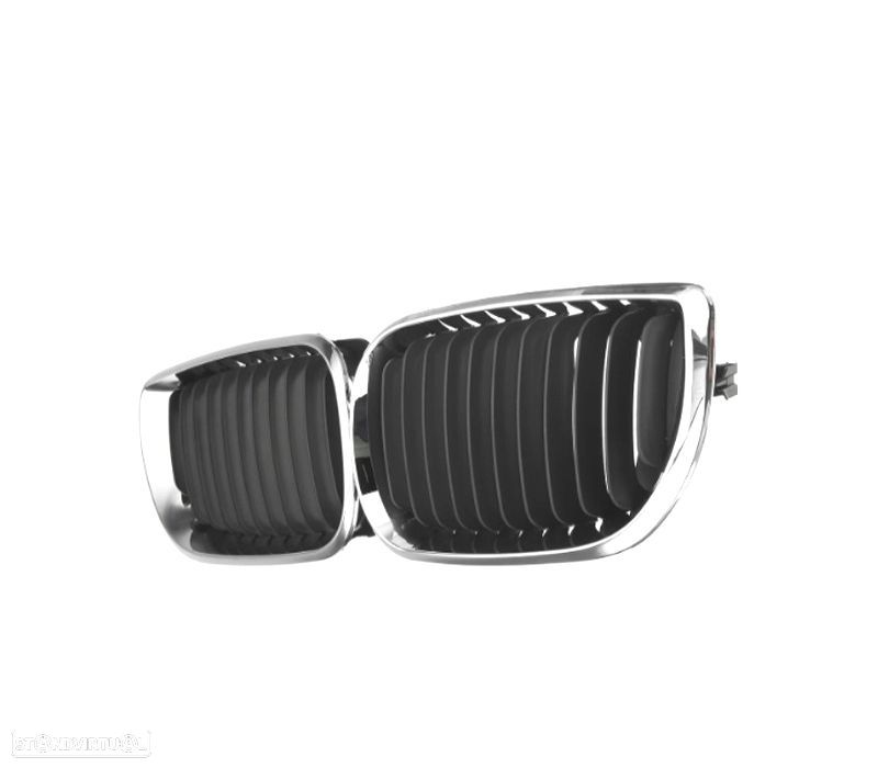 GRELHAS FRONTAIS BMW E60 E61 03-10 PRETO CROMADO - 2