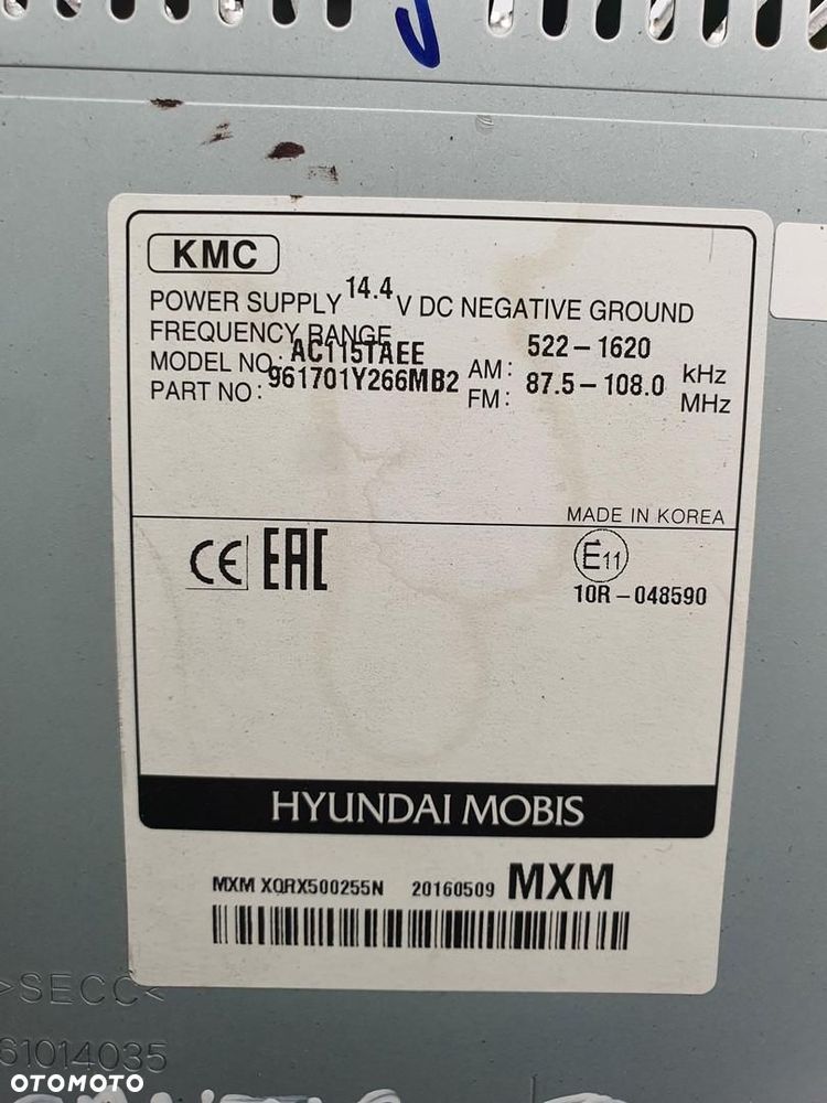 RADIO CD BLUETOOTH KIA PICANTO II 961701Y266MB2 AC115TAEE - 6