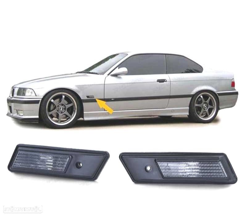 PISCAS LATERAIS BMW E36 90-96 ESCURECIDOS BASE PRETA - 1