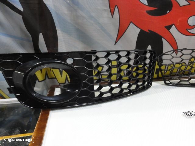 Grelhas faróis nevoeiro Audi A4 B8 08-11 RS LOOK preto brilhante - 2