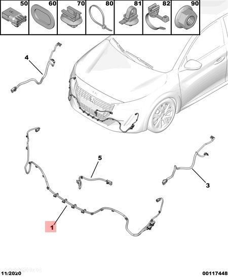 INSTALACJA ZDERZAKA PRZÓD WIĄZKA PDC PEUGEOT 208 II 9856526180 - 5