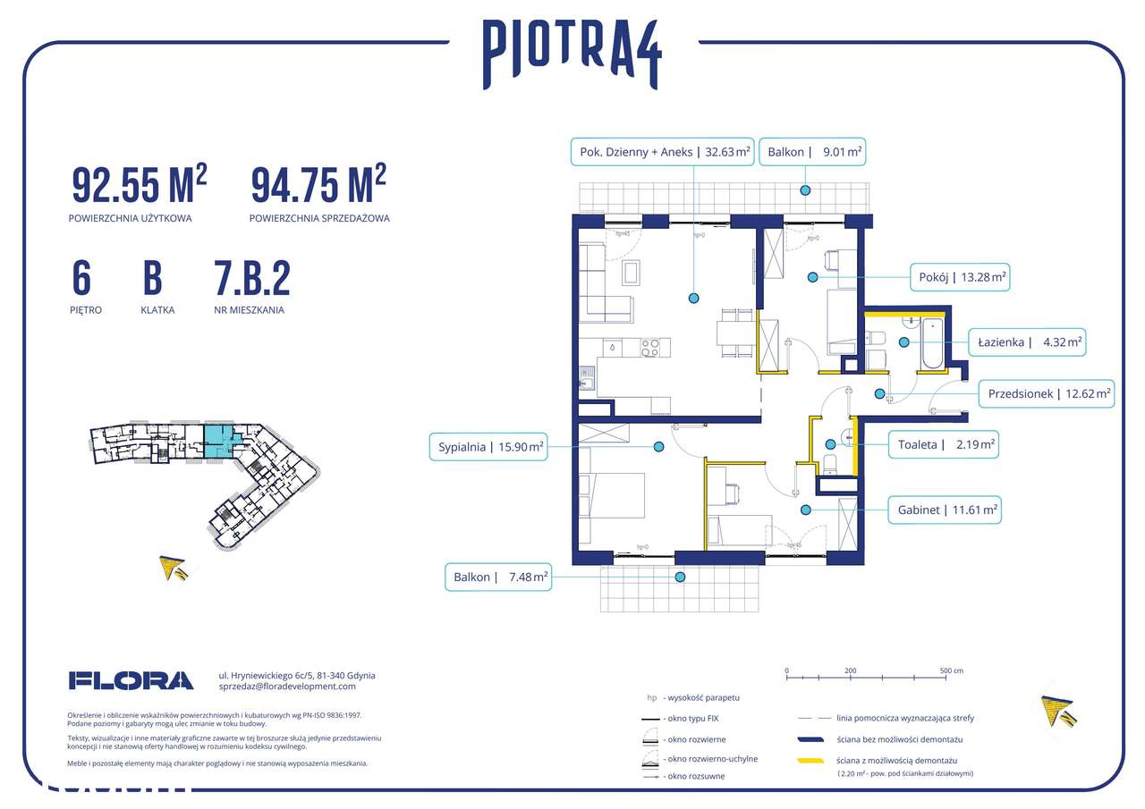 4-pokojowe mieszkanie 92m2 + 2 balkony - Pełny obrazek: 2/11