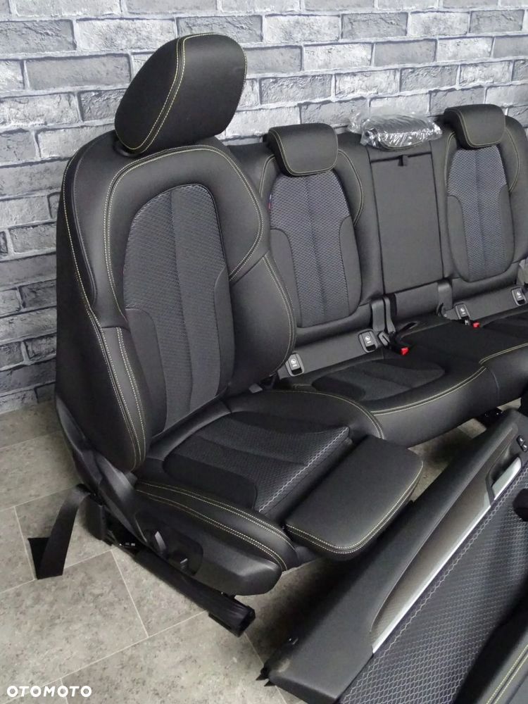 FOTELE KANAPA BOCZKI WNĘTRZE ŚRODEK BMW F39 X2 M-PAKIET ŻÓŁTA NIĆ SKÓRA NEW - 4