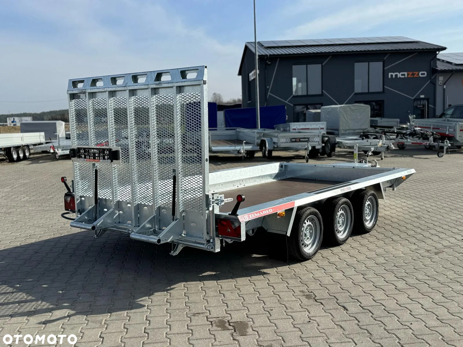 TEMARED Przyczepa koparkowa budowlanka 400x180cm DMC3500kg 3-osiowa z trapem - 9