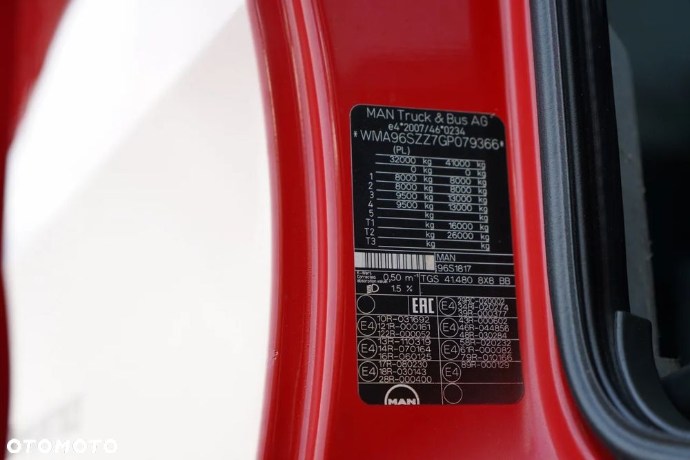MAN TGS 41.480 / 8X8 / WYWROTKA TYLNOZSYPOWA / KH KIPPER / AUTOMAT / EURO 6 - 38