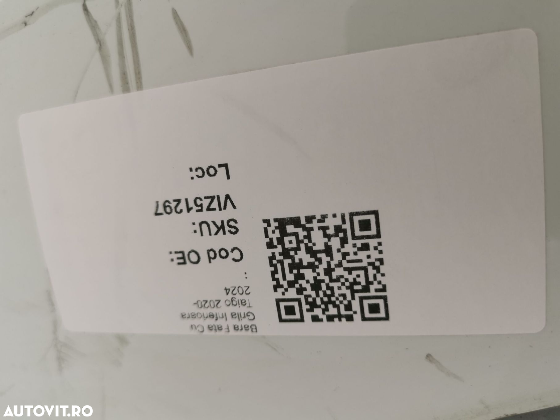 Bara Fata Cu Grila Inferioara Taigo 2020-2024   Originala In Stare Bun - 7