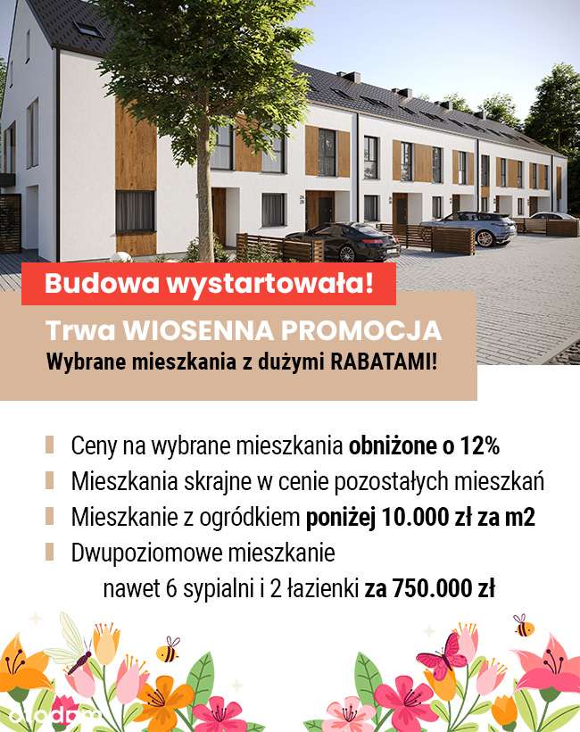Wiosenna PROMOCJA - 59m2 z ogródkiem, parkingiem na kameralnym osiedlu